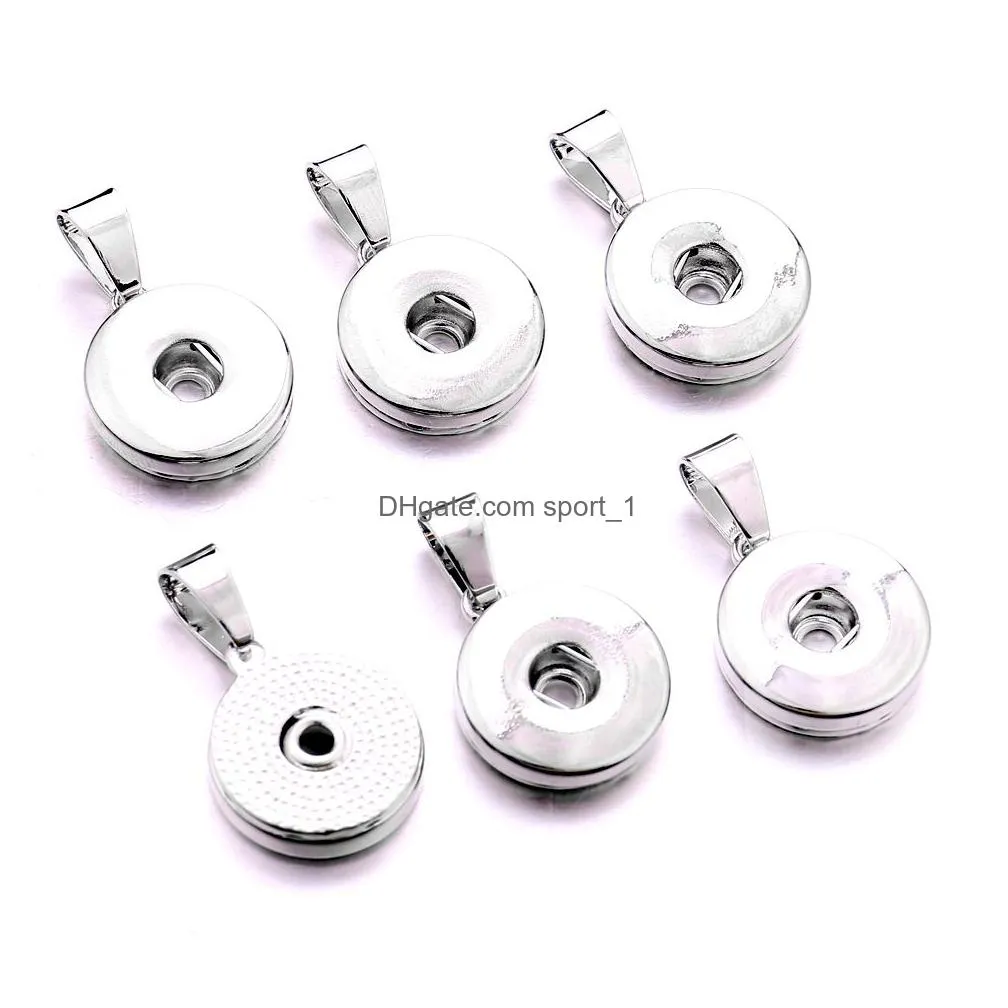 silver gold metal 18mm ginger snap button base pendant charms for diy snaps buttons necklace earrings necklace jewelry accessorie