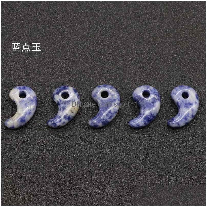 14x22mm natural stone charms magatama pal pink quartz crystal chakra reiki healing charm pendants for jewelry necklace marking