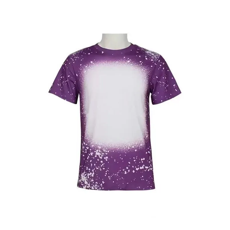 wholesale s m l xl 4xl sublimation bleached shirts heat transfer blank bleach shirt bleached polyester t-shirts us men women t1011