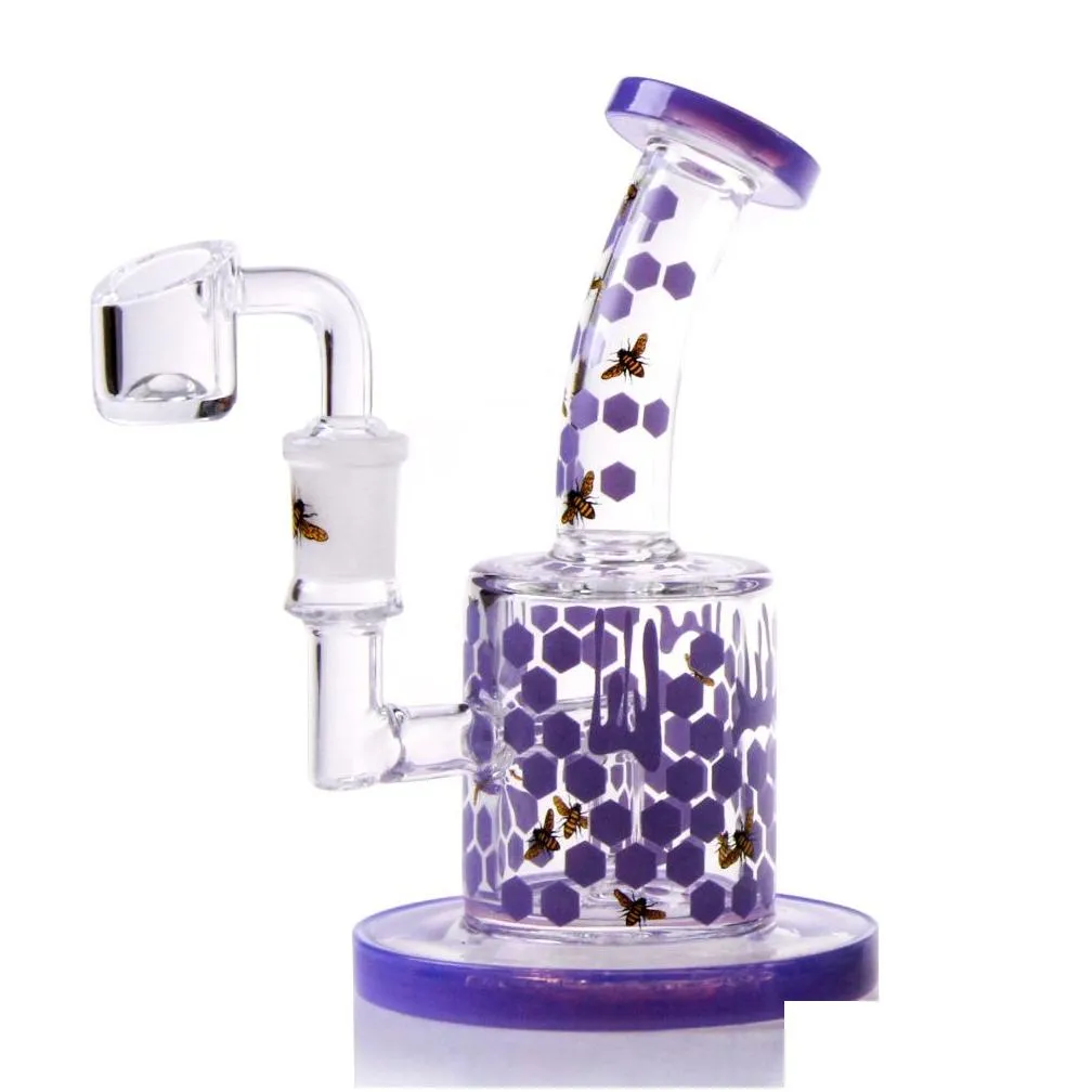 6 glass bong hookahs oil dab rig 5mm thickness banger nail bongs female joint 14.5mm bubbler