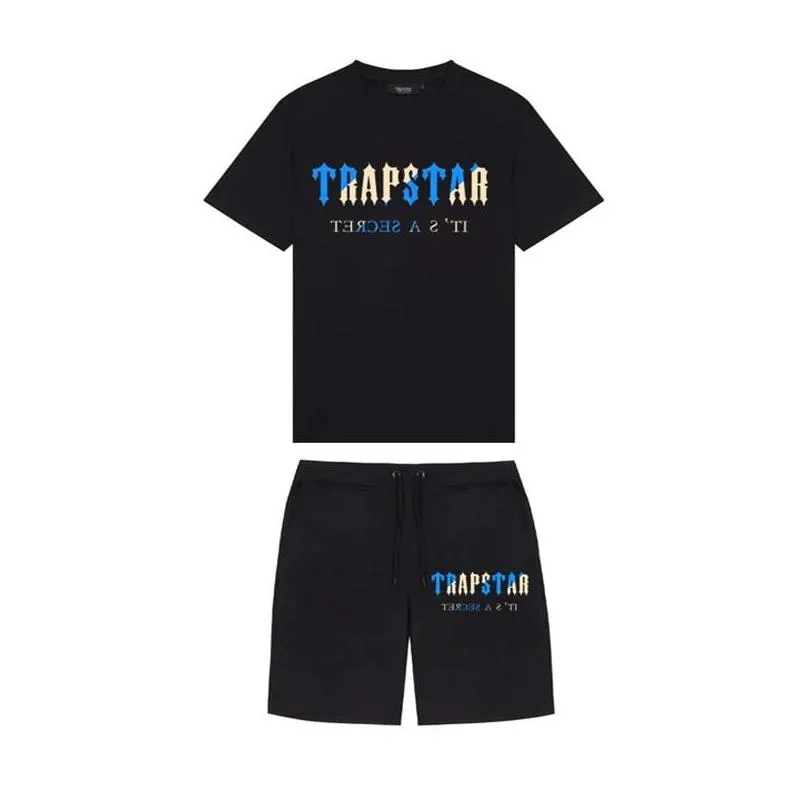 mens t-shirts brand trapstar mens clothing t-shirt tracksuit sets harajuku tops tee funny hip hop color t shirt beach casual shorts