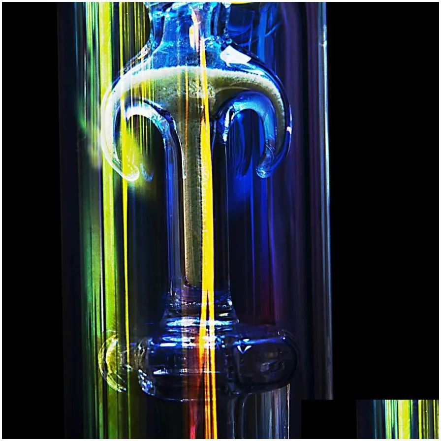 rainbow glass smoking pipe hookahs glow in the dark bong water bongs thick recycler percolators slides 18mm bowl stem heady glasses bubbler