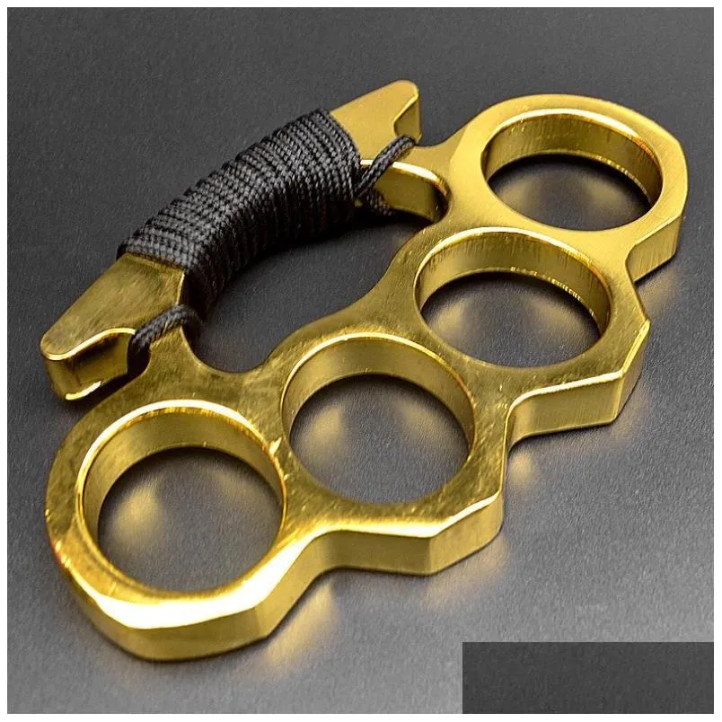 multicolor thickened metal knuckle duster four finger tiger outdoor camping safety defense pocket edc tool