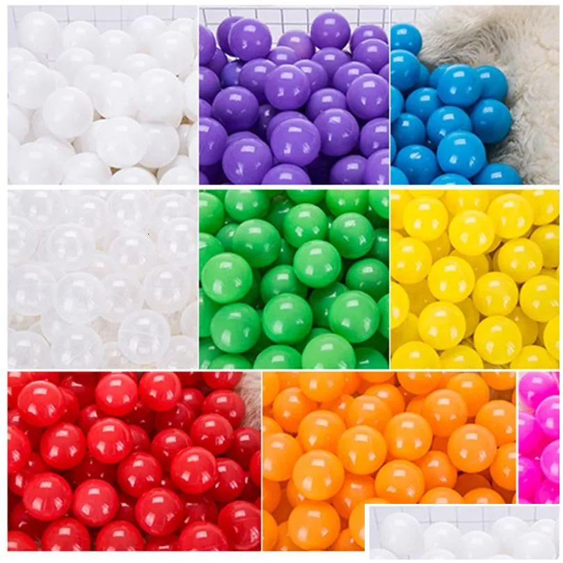 party balloons 50/100 pcs eco-friendly colorful ball pit soft plastic ocean ball water pool ocean wave ball outdoor toys for children kids baby