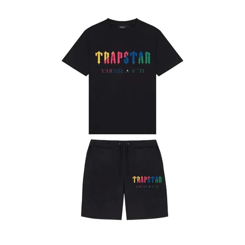 mens t-shirts brand trapstar mens clothing t-shirt tracksuit sets harajuku tops tee funny hip hop color t shirt beach casual shorts