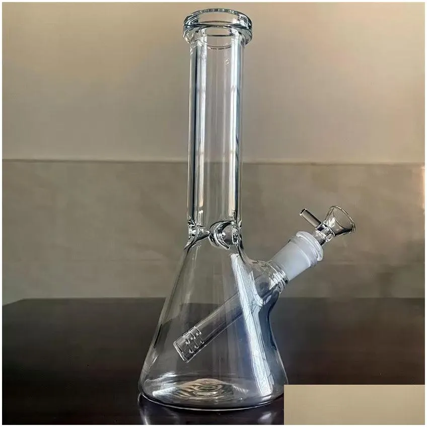 qbsomk hookahs classical beaker bong catcher thickness beaker base water pipes for smoking with downstem simple glass bongs
