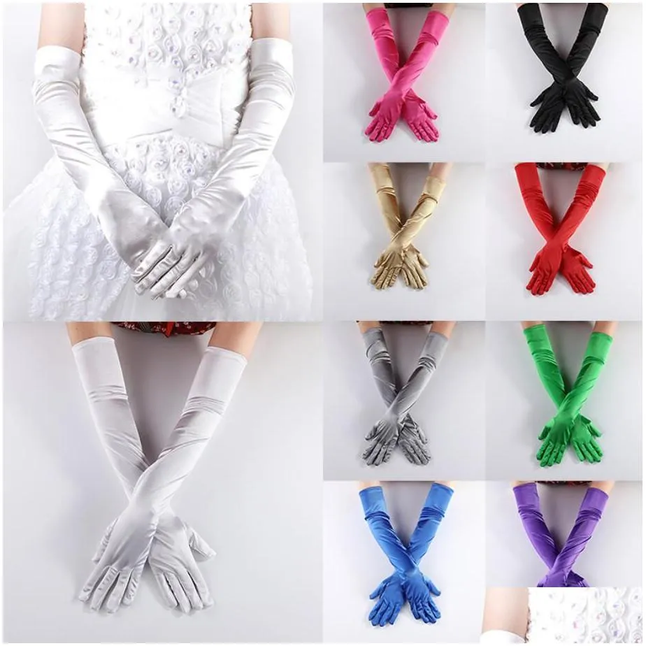 fashion women y skinny long bride gloves sunscreen driving festival dance cosplay gloves mittens
