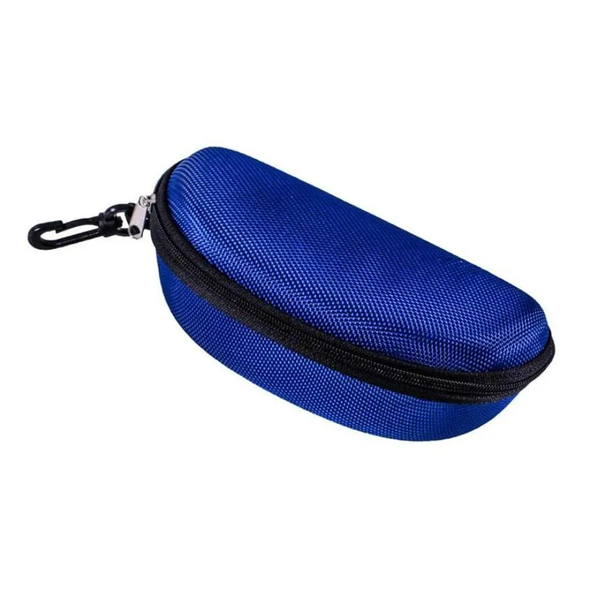 portable zipper eye glasses box sunglasses clam shell hard eyewear case protector bag black blue gray red 12 colors