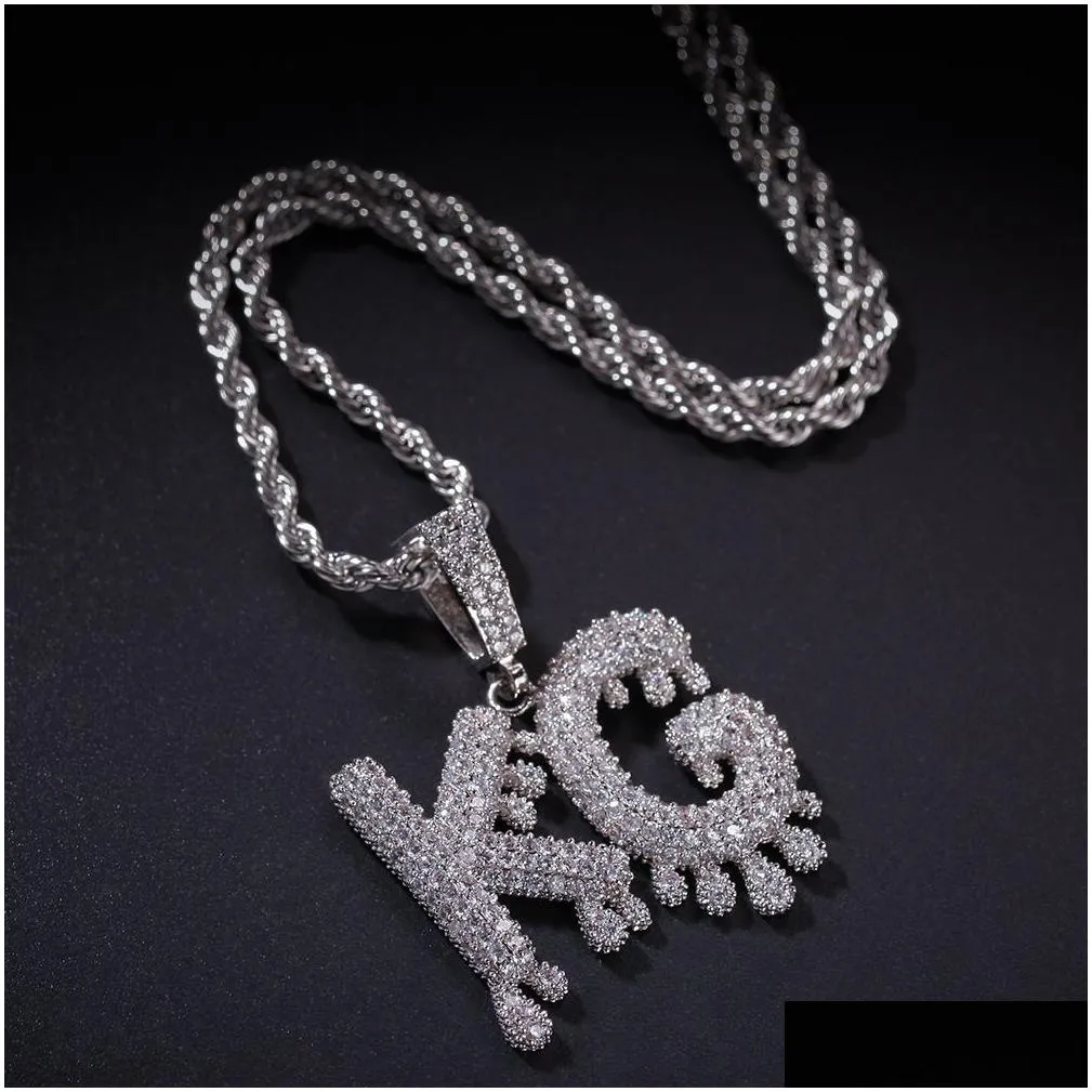 customizable waterdrop diamond pendant necklace - 18k gold plated hip hop jewelry