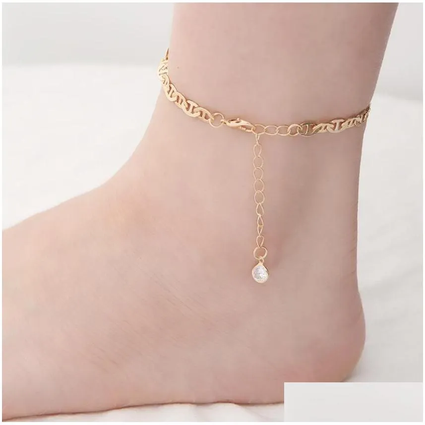 heart 26 english letter initials ankle bracelet 14k gold plated letter anklet barefoot beach jewelry accessories leg bracelet for women girl