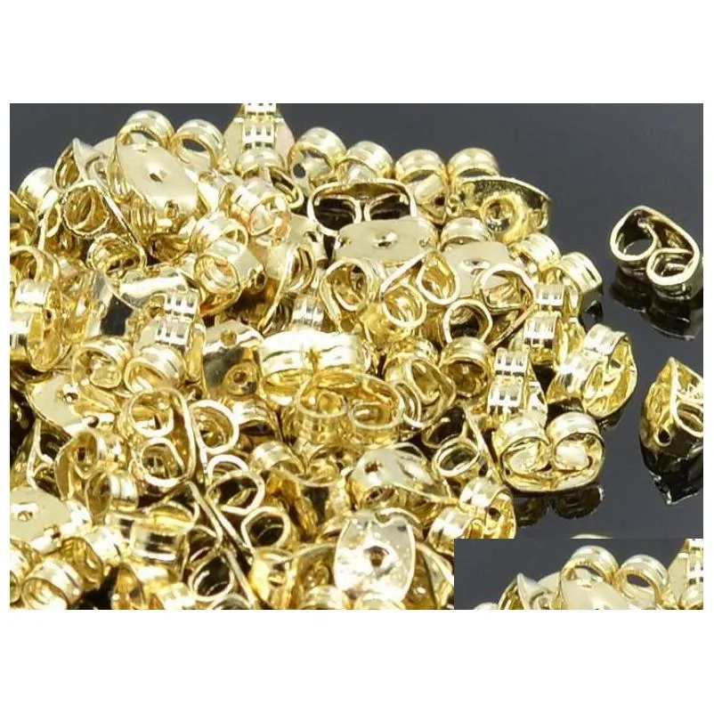 gold/silver metal butterfly earring ear studs back stoppers scrolls ear post jewelry findings earplug 100pcs/50pairs