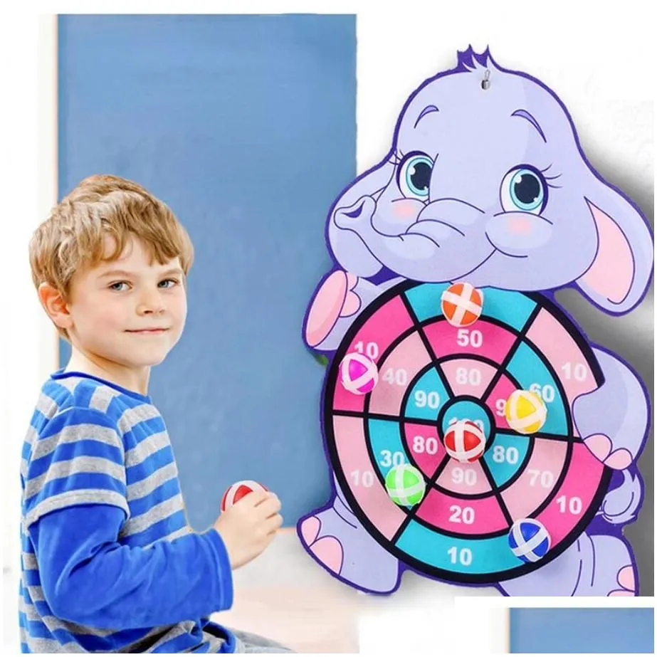 cartoon animals novelty games outdoor sucker ball toy child indoor sticky ball dart board target sports game toys 8 styles