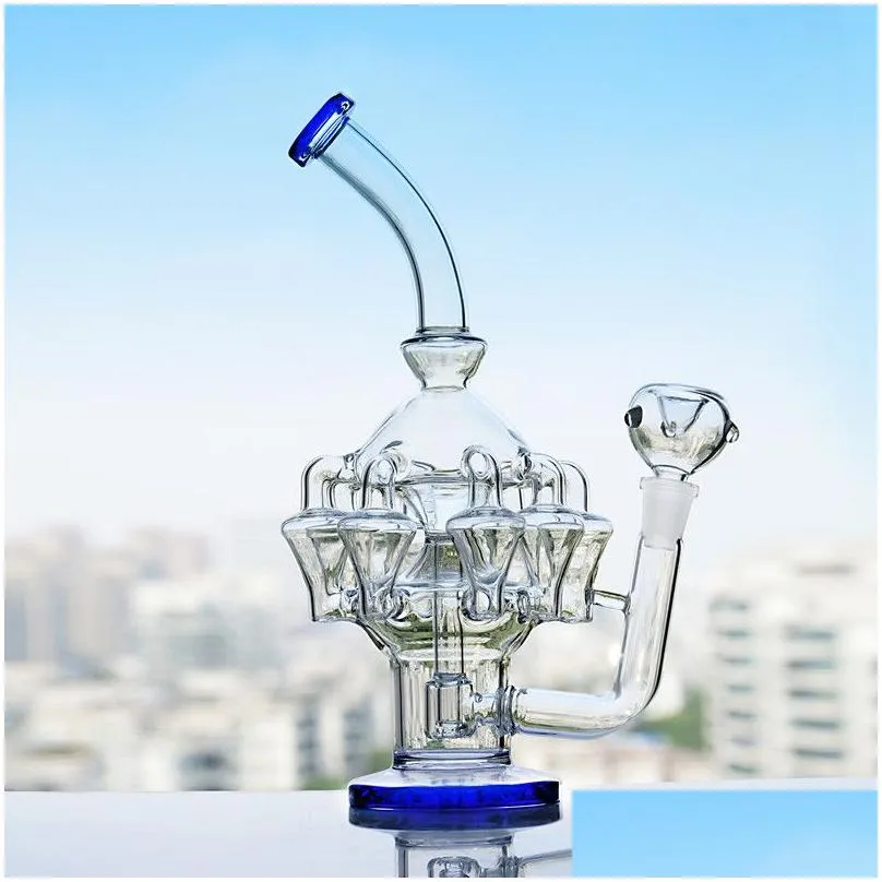 big feb egg bong klein recycler oil rigs hookahs glass water pipes smoke pipe with matrix perc 14mm joint