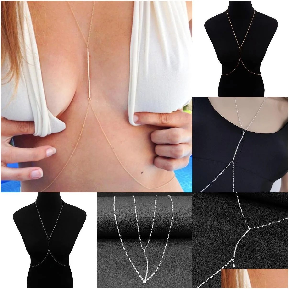 summer beach y multilayer necklace body jewelry vintage fashion crossover star harness bikini body belly waist necklaces chain