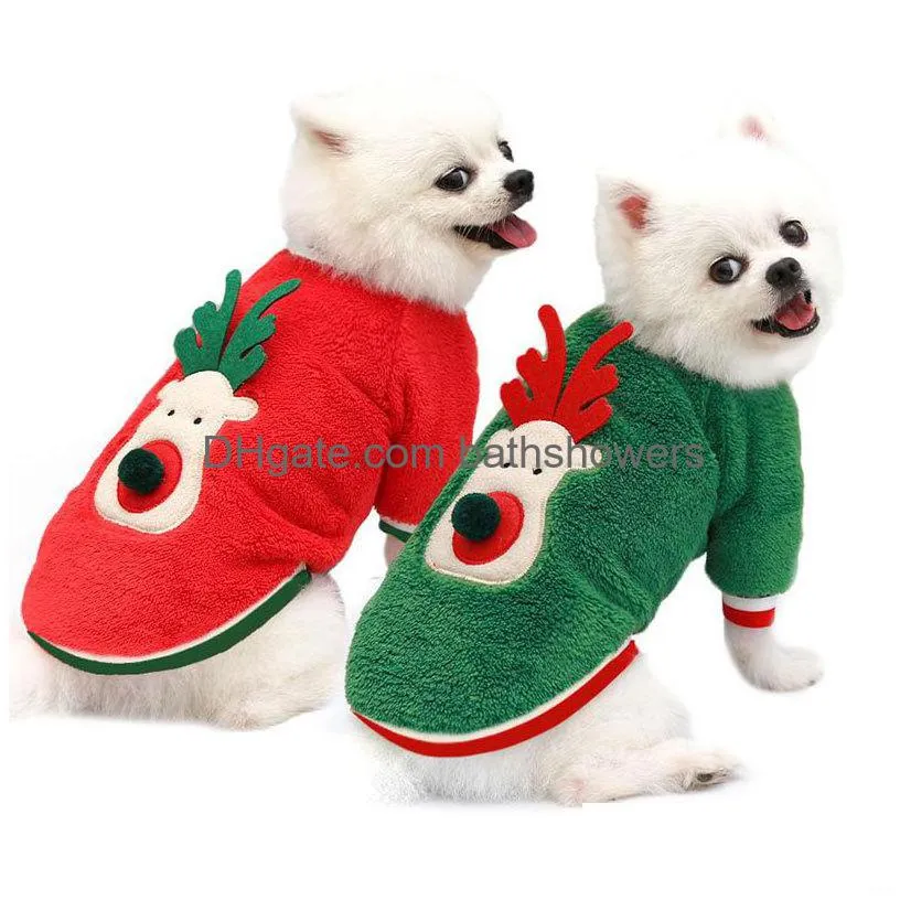 christmas dog cat clothes fleece warm costume for small pet puppy jacket coat two legs clothing teddy poodle bichon pomeranian