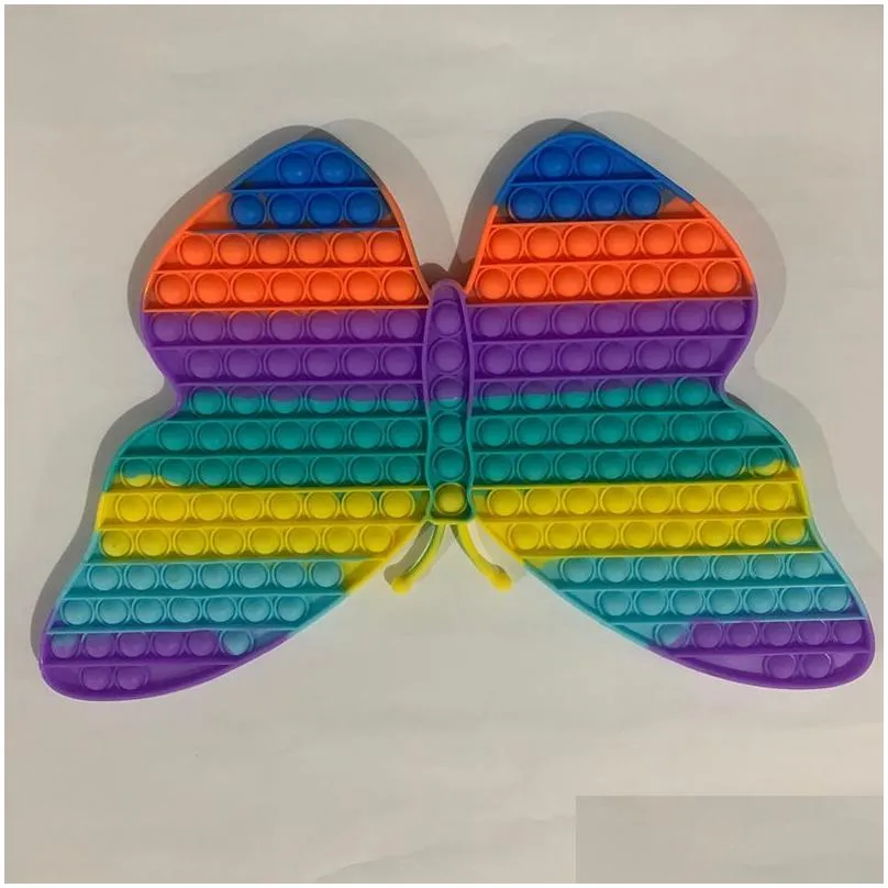 colorful big size toy 40x33cm rainbow butterfly dinosaur push bubble toys decompression stress relief autism needsa53a312569256
