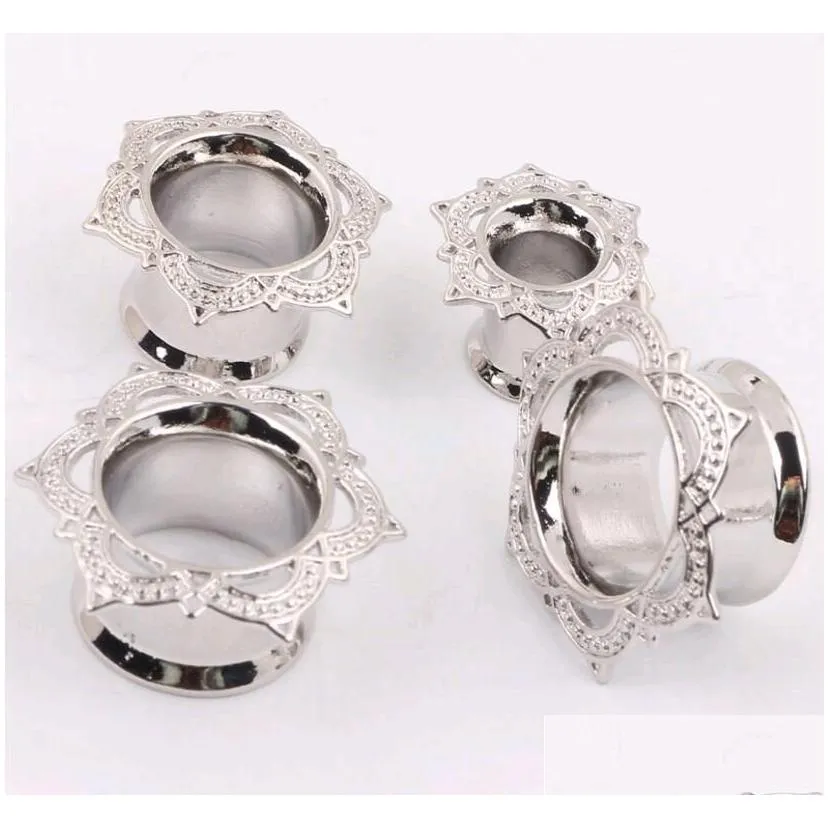  fashion ear plugs tunnels 6mm-16mm gauges rhombus angles piercing body jewelry stainless steel tunnel earings for men women