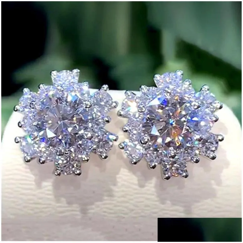 20 styles trendy lab diamond stud earring 925 sterling silver party wedding earrings for women men promise birthday jewelry gift