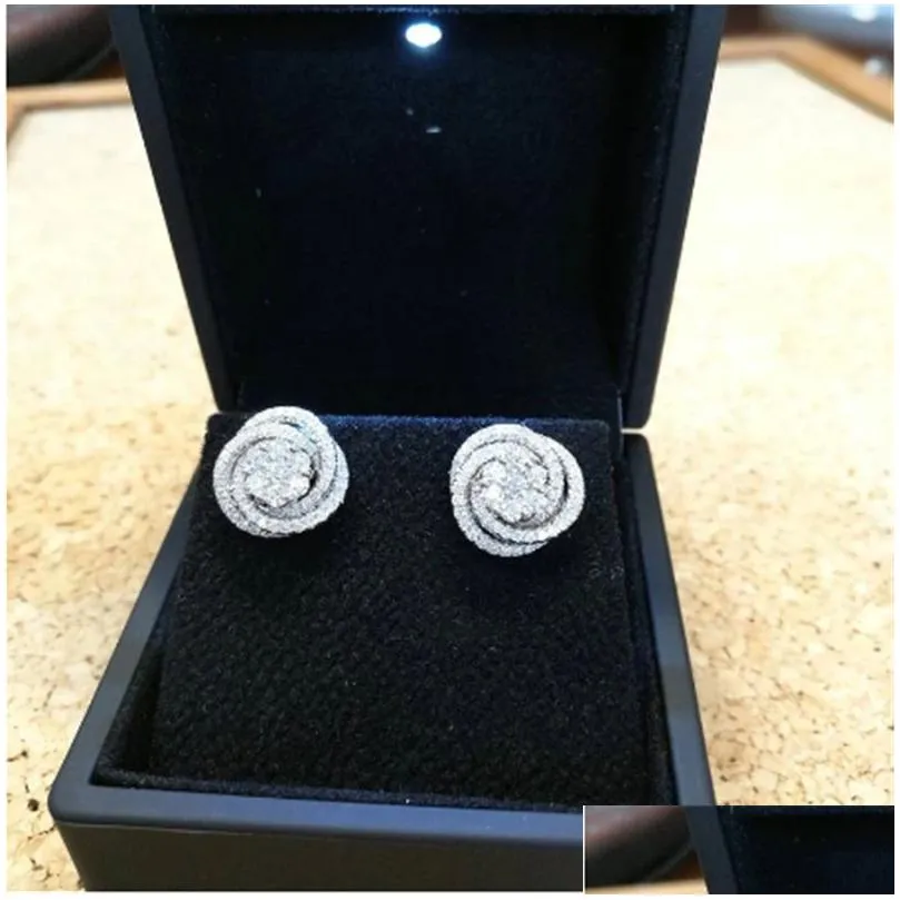 20 styles trendy lab diamond stud earring 925 sterling silver party wedding earrings for women men promise birthday jewelry gift