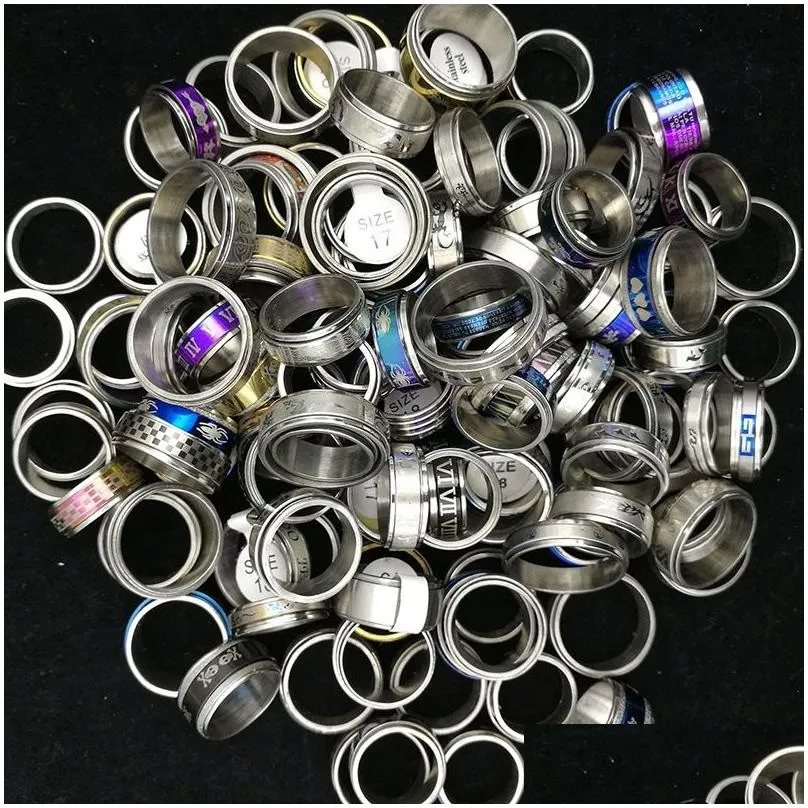 clearance sale stainless steel ring for men women radom colors and mixed size factory direct sell low wholesale price