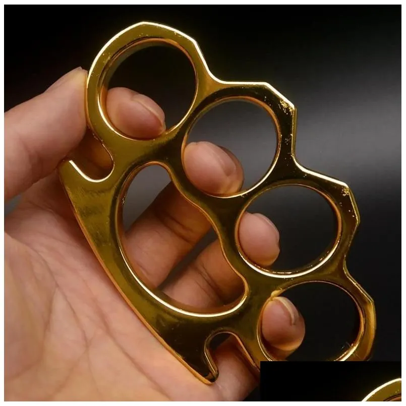 multicolor thickened metal knuckle duster four finger tiger outdoor camping safety defense pocket edc tool