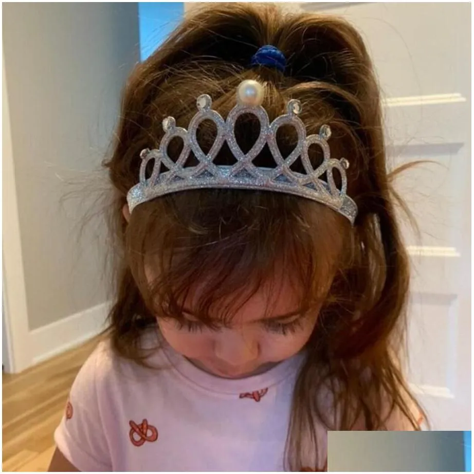 cute girls crown headband princess tiaras crowns gold silver headband elastic birthday gift photography props infant baby headbands