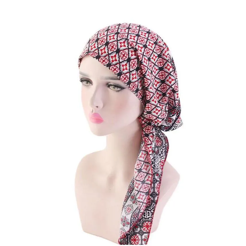 fashion muslim headscarf hat turban wigs headscarf cap long tail scorpion headwear headband pirate hat chemotherapy cap hair accessories