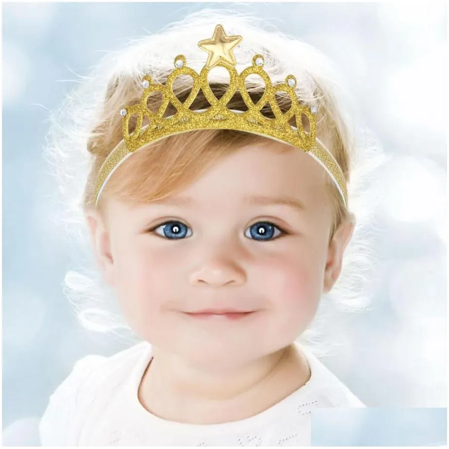 crown birthday party baby girl headband infant hair accessories clothes band newborn headwear tiara headwrap hairband gift