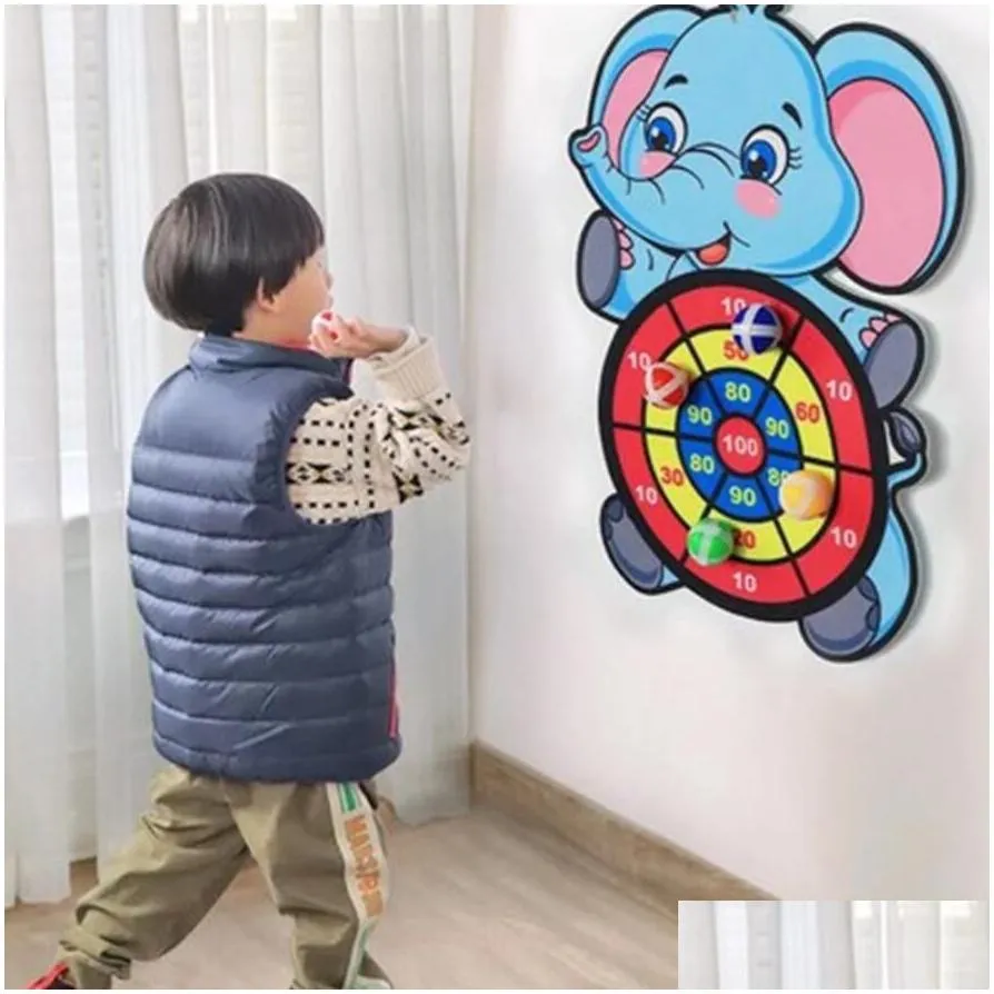 cartoon animals novelty games outdoor sucker ball toy child indoor sticky ball dart board target sports game toys 8 styles