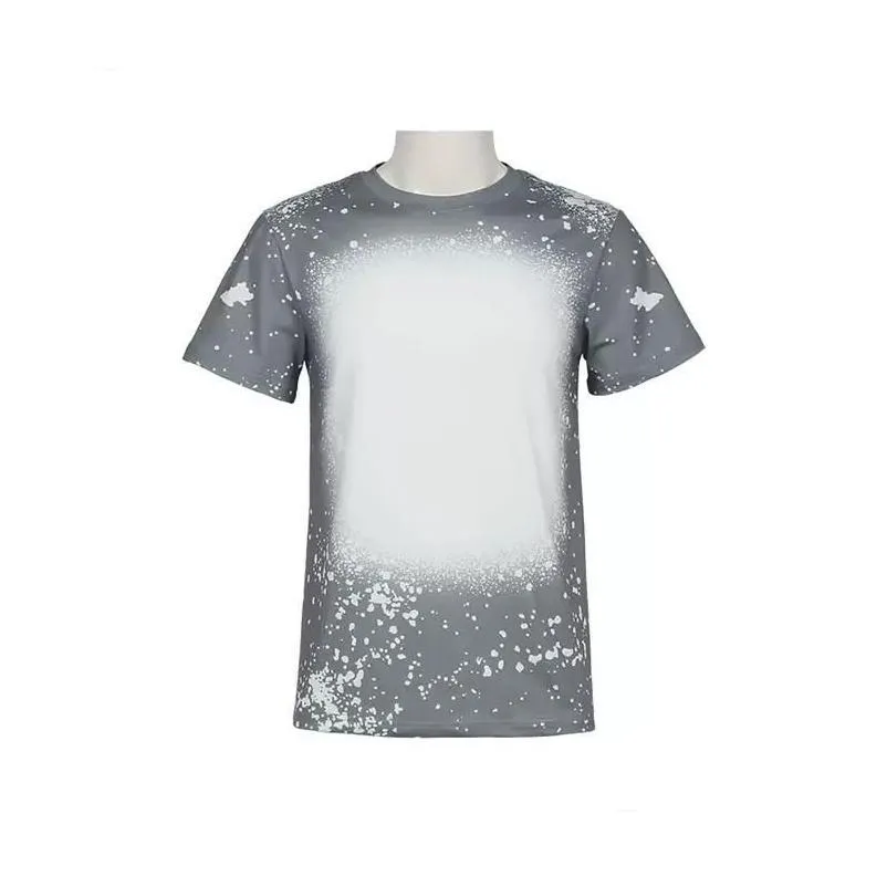 wholesale s m l xl 4xl sublimation bleached shirts heat transfer blank bleach shirt bleached polyester t-shirts us men women t1011