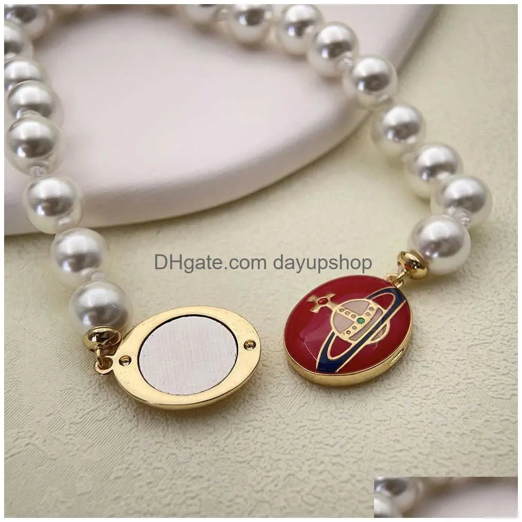 empress dowager pearl bracelet girl ins small design sense versatile temperament saturn pendant handwear
