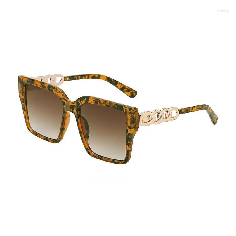 sunglasses chain leg multiple colour vintage titanium stylish women funky square sun glasses with uv protection gradient pc lens
