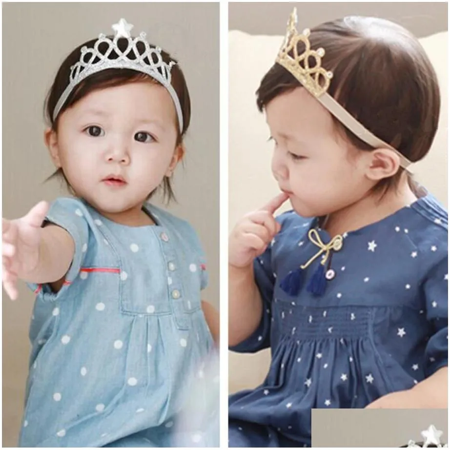 crown birthday party baby girl headband infant hair accessories clothes band newborn headwear tiara headwrap hairband gift