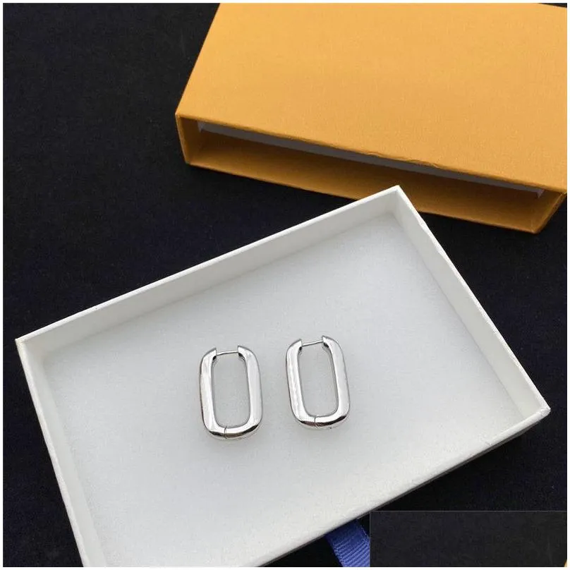 classic letter steel seal charm earrings sunflower pattern rectangle studs women personality designer eardrop with stamps gift box