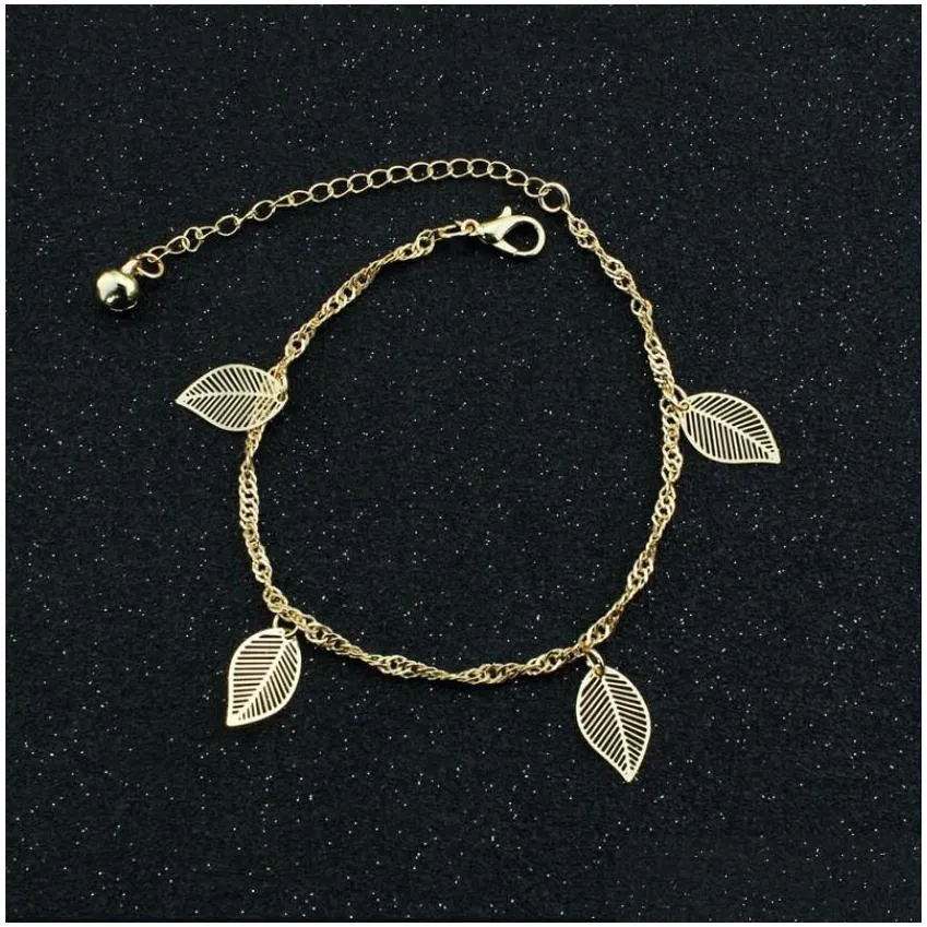 gold bohemian anklet beach foot jewelry leg chain butterfly dragonfly leaves anklets for women barefoot sandals ankle bracelet feet