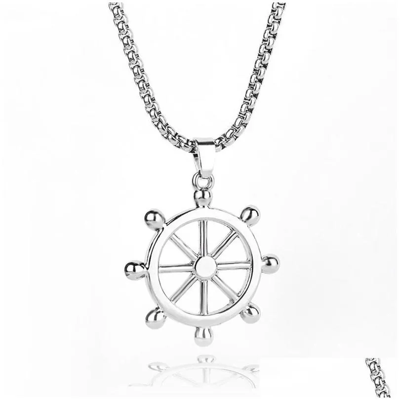 chains stainless steel sea anchor sailor men necklaces chain pendants punk rock hip hop unique for male boy fashion jewelry gifts