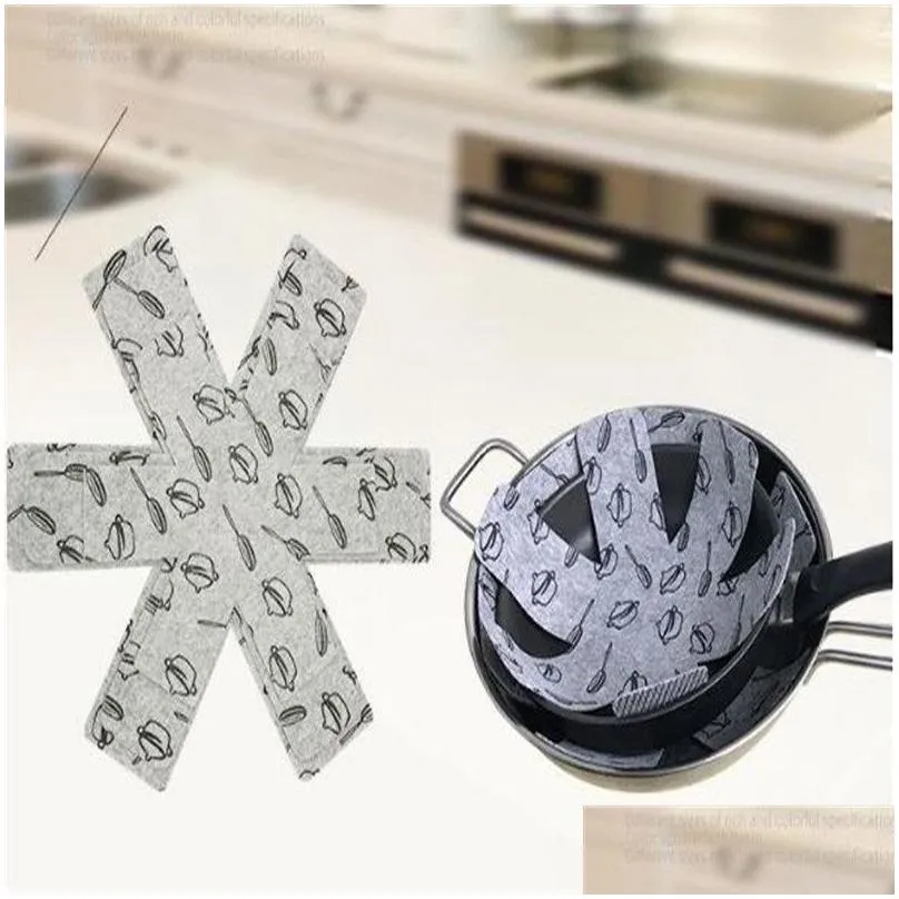 38cm cookware protectors mats gray divider pads to prevent scratching heat insulation pan pads protector tools