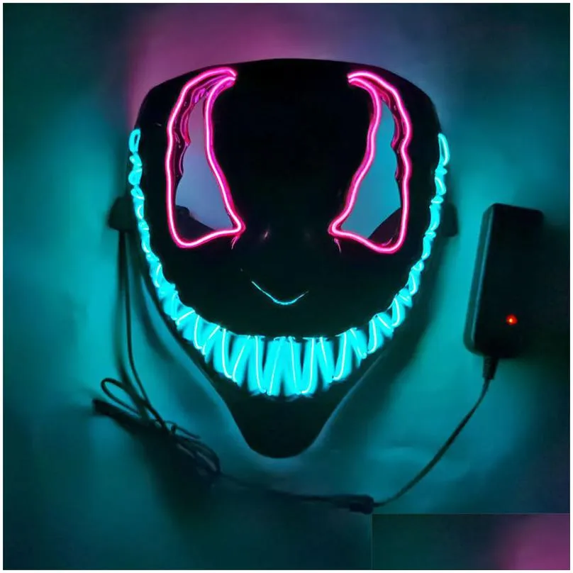 led halloween party mask luminous glow in the dark anime cosplay masques 14 colors