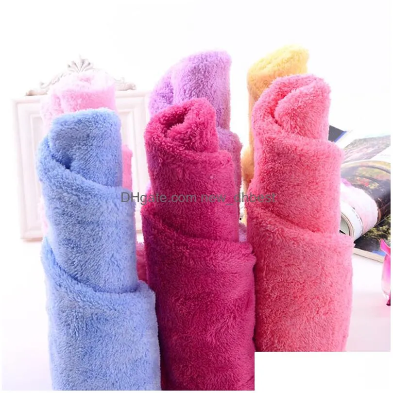 6 colors soft shower caps towel magic quick dry hair microfiber towel drying comfortable turban wrap hat caps spa bathing caps dh0446