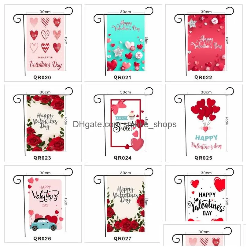 30x45cm valentines day garden banners polyester garden flag holiday atmosphere decor garden banner flags customization vtky2174