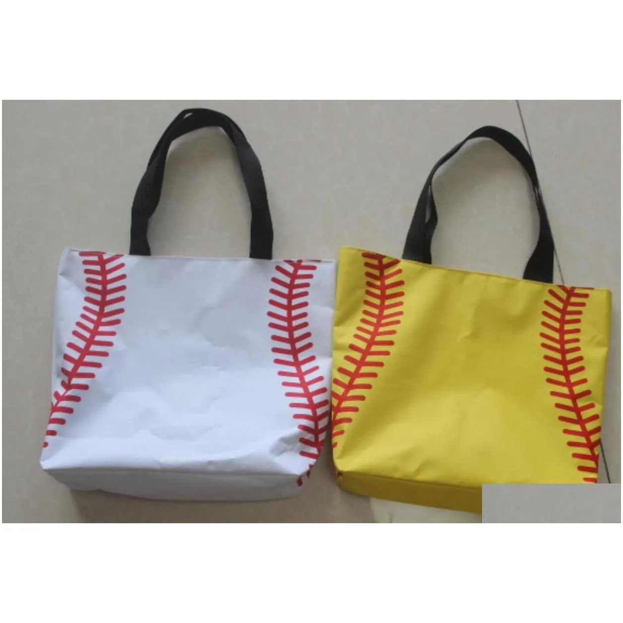 baseball stitching bags 16.5x12.6x3.5inch bag mesh handle shoulder bag sports prints utility tote handbag canvas sport travel beach for