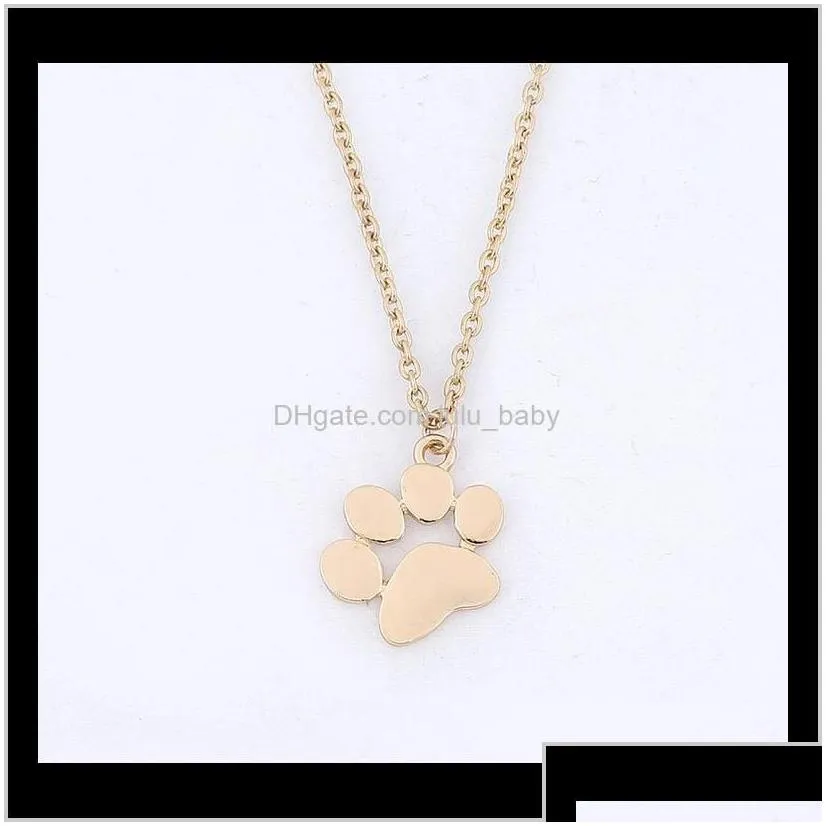 pendant cat and dog paw print animal jewelry women necklace cute delicate statement necklaces 29mjy 5jasy