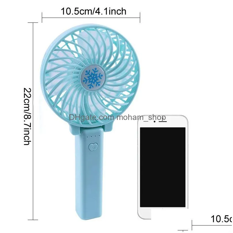 portable usb charging foldable handheld fan 3 speed mini fan with led light adjustable small cooling cooling desktop fans dh1453 t03