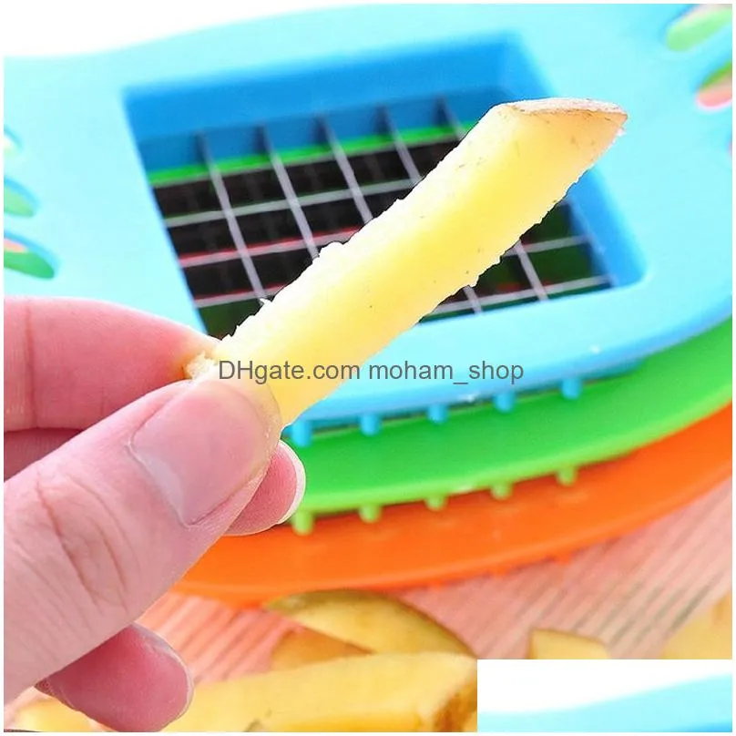 stainless steel potato cutter french fry cutters plastic vegetable potato slicer chopper kitchen cooking tool potato chip slicer dbc