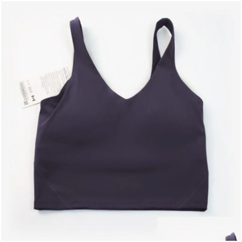 lu-088 women sports yoga bra sexy tank top tight yoga vest with chest pad no buttery soft athletic fitness clothe custom logo