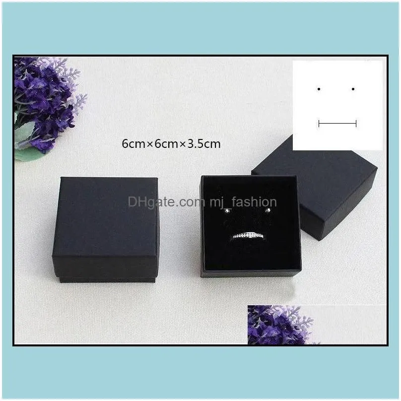 jewelry boxes packaging display gift and retail black kraft packing bracelet necklace ring ear nail box christmas year customize 10