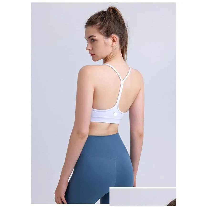 ll stretch y-shaped yoga bra women classic y bras breathable sports tank underwear jogging padded gym running lingerie jy19017