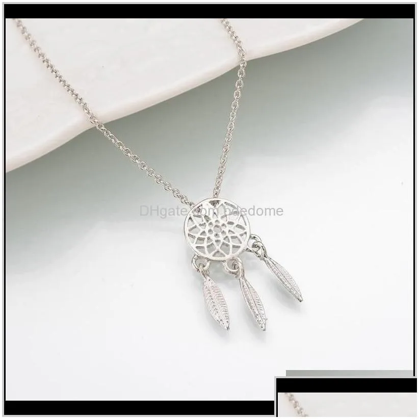 necklaces pendants dream catcher series jewelry exquisite alloy hollow pendant necklace chain collares gifts women 64nes