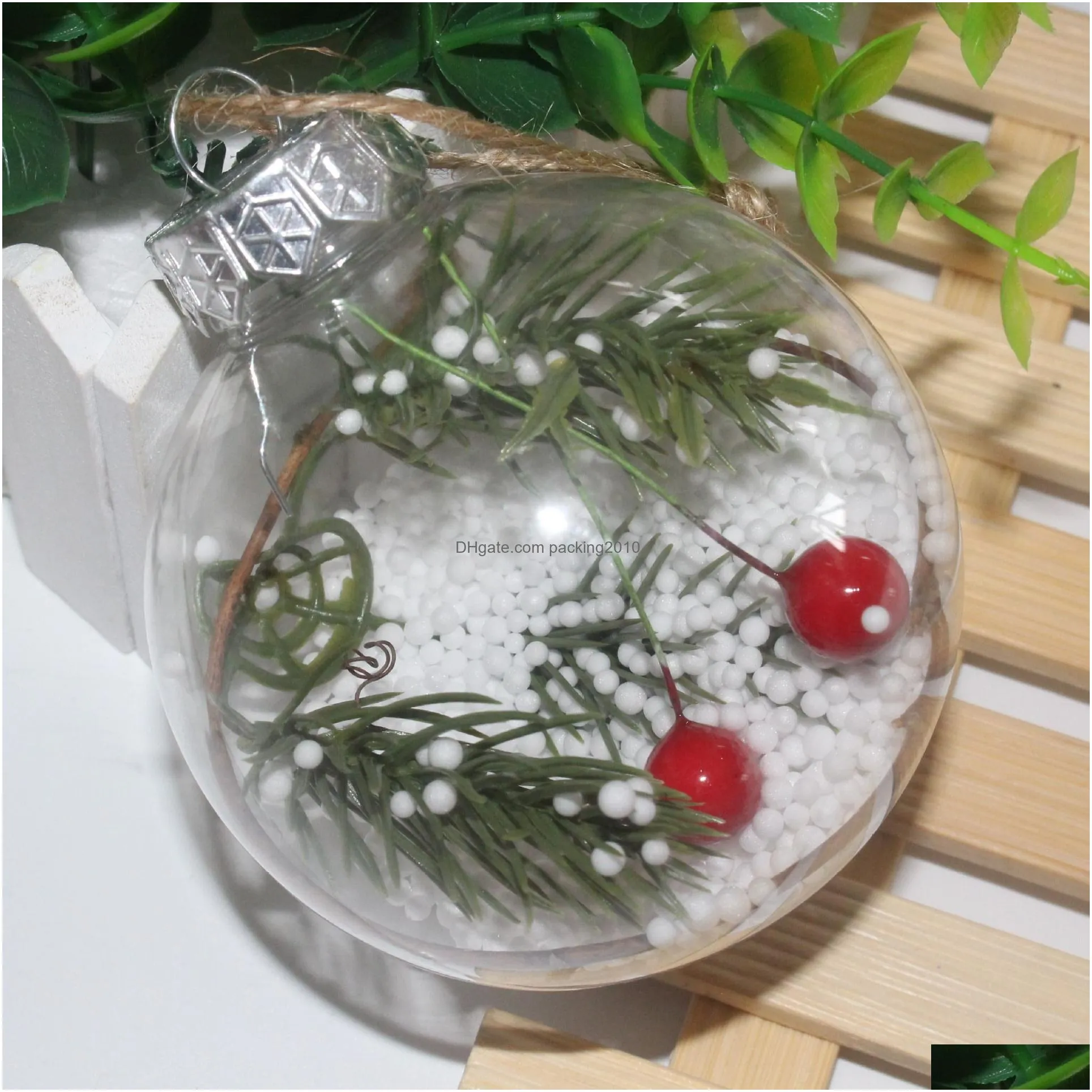new santa clear bauble ornament gift transparent ball for christmas decorations romantic plastic ball for christmas tree home decor