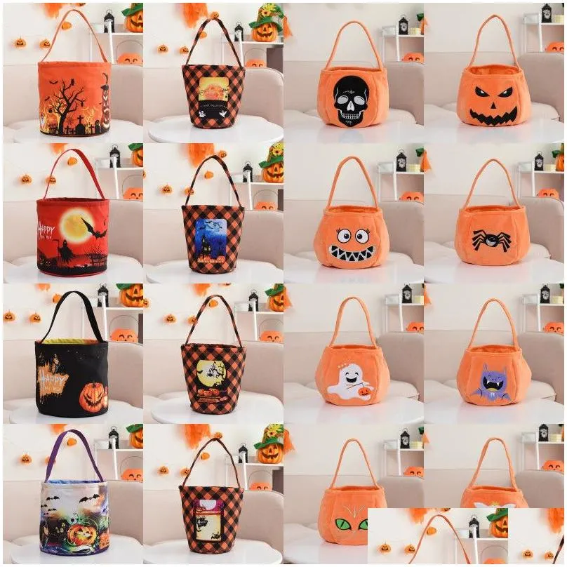 halloween party favors light up trick or treat candy bags multipurpose reusable goody bucket for kids